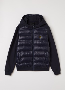 Lyle & Scott Jongens Hybrid gewatteerde vest met logo in de kleur Donkerblauw, maat: 14J-15J=164