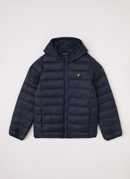Lyle & Scott Jongens Gewatteerd jack met logoborduring in de kleur Donkerblauw, maat: 14J-15J=164