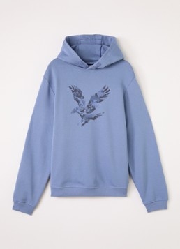 Lyle & Scott Jongens Hoodie met logoprint in de kleur Blauw, maat: 14J-15J=164