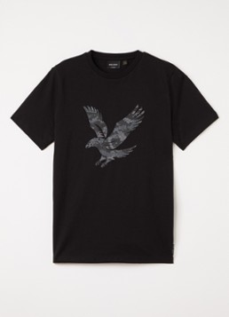Lyle & Scott Jongens T-shirt met logoprint in de kleur Zwart, maat: 15J-16J=176