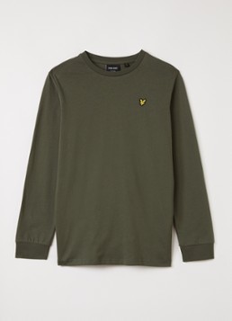 Lyle & Scott Jongens Longsleeve met logoborduring in de kleur Legergroen, maat: 12J-13J=152
