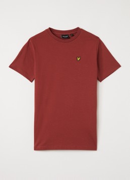 Lyle & Scott Jongens T-shirt met logoborduring in de kleur Steenrood, maat: 15J-16J=176