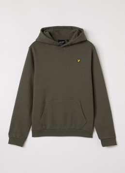 Lyle & Scott Jongens Hoodie met logoborduring in de kleur Legergroen, maat: 15J-16J=176