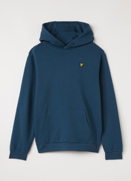 Lyle & Scott Jongens Hoodie met logoborduring in de kleur Indigo, maat: 12J-13J=152