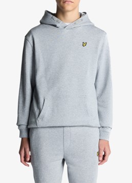 Lyle & Scott Jongens Classic hoodie met logoborduring in de kleur Grijsmele, maat: 14-15Y