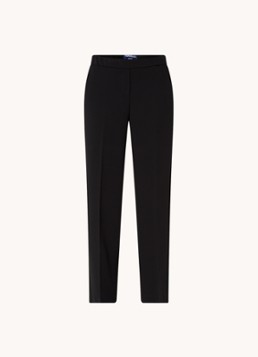 Gardeur Dames Franca mid waist wide fit pantalon met persplooi in de kleur Zwart