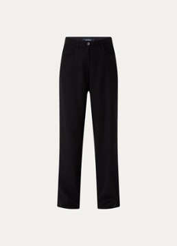 Gardeur Dames Mid waist straight fit chino in linnenblend met steekzakken in de kleur Zwart