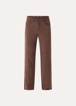 Gardeur Dames Hose mid waist wide leg jeans met gekleurde wassing in de kleur Donkerbruin