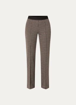 Gardeur Dames Mid waist flared broek met ingebreid print in de kleur Lichtbruin