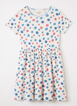 Mini Rodini Dames Jurk met bloemenprint in de kleur Gebroken wit, maat: 140/146