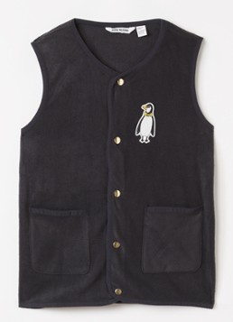 Mini Rodini Meisjes Penguin Patch gilet van fleece met applicatie in de kleur Zwart, maat: 140/146