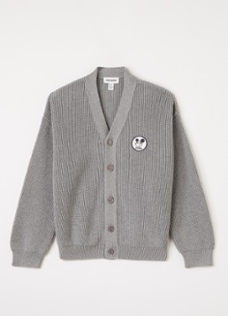 Mini Rodini Meisjes Ritzratz ribgebreid vest met borduring in de kleur Grijsmele, maat: 140/146