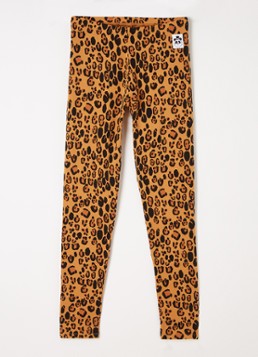 Mini Rodini Meisjes Leopard legging met panterprint in de kleur Oranjebruin, maat: 140/146