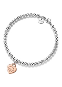 Tiffany & Co. Dames Heart Tag kralenarmband van sterling zilver en roségoud 18727 in de kleur