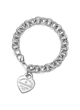 Tiffany & Co. Dames Heart Tag schakelarmband van sterling zilver met diamant 21820 in de kleur