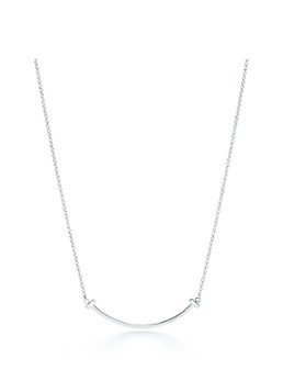 Tiffany & Co. Dames Smile Small ketting van 18 karaat witgoud met hanger 71974 in de kleur