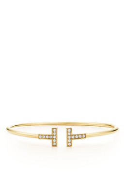 Tiffany & Co. Dames Wire Medium bangle van 18 karaat geelgoud met diamant 69750 in de kleur