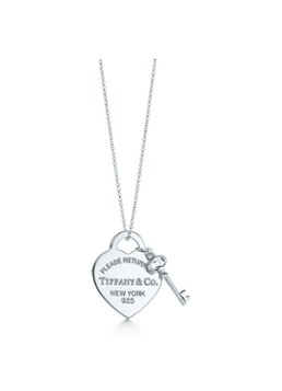 Tiffany & Co. Dames Heart Tag Key Medium ketting van sterling zilver 58407 in de kleur