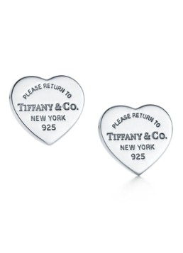Tiffany & Co. Dames Heart Tag oorknopjes van sterling zilver 47967 in de kleur