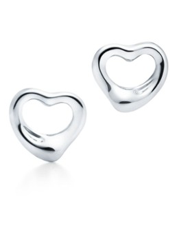 Tiffany & Co. Dames Open Heart oorknopjes van sterling zilver 51001 in de kleur