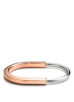 Tiffany & Co. Dames Tiffany Lock bangle van 18 karaat rosé- en witgoud 78990 in de kleur