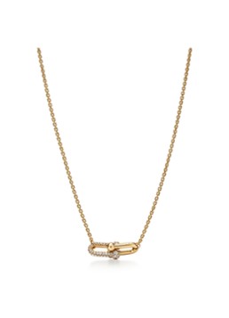 Tiffany & Co. Dames Tiffany HardWear Double Link ketting van 18 karaat geelgoud met diamant 84802 in de kleur