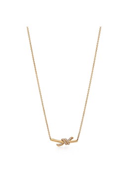 Tiffany & Co. Dames Knot Small ketting van 18 karaat geelgoud met diamant 84882 in de kleur