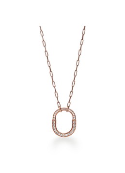 Tiffany & Co. Dames Tiffany Lock ketting van 18 karaat roségoud met diamant 77314 in de kleur