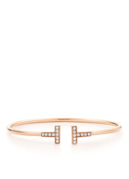 Tiffany & Co. Dames Tiffany T Wire bangle van 18 karaat roségoud met diamant 69753 in de kleur
