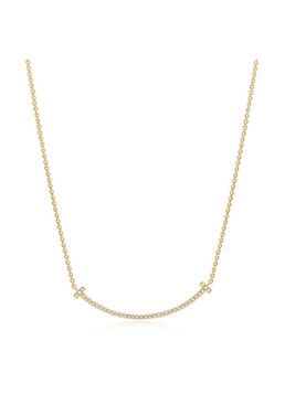 Tiffany & Co. Dames Tiffany T Smile ketting van 18 karaat geelgoud met diamant 71288 in de kleur