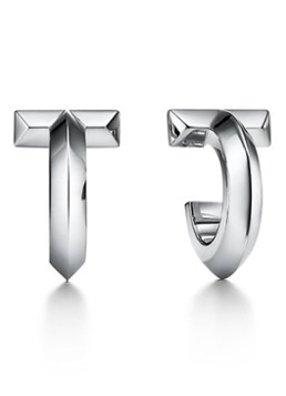 Tiffany & Co. Dames Tiffany T T1 oorringen van 18 karaat witgoud 75942 in de kleur