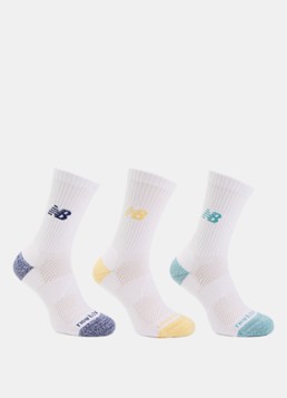 New Balance Heren Active Crew sportsokken in 3-pack in de kleur Wit, maat: L