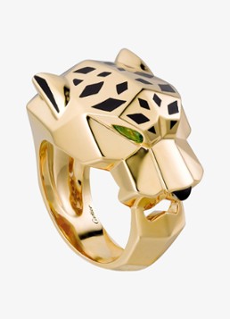 Cartier Heren Panthère de Cartier ring van 18 karaat geelgoud met onyx en tsavoriet granaat CRB40741 in de kleur Geelgoud