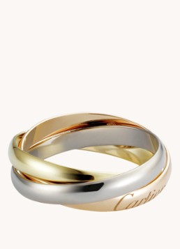 Cartier Heren Trinity de Cartier small ring van 18 karaat rosé-, wit- en geelgoud CRB4086100 in de kleur Aluminium