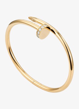 Cartier Dames Juste un Clou armband, klassiek model van 18 karaat geelgoud met 0.58 ct diamant CRB60486 in de kleur Geelgoud