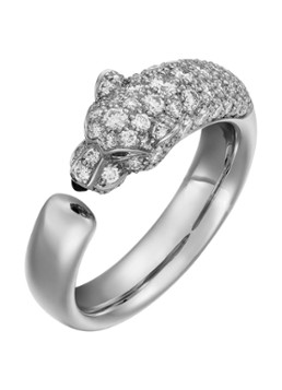 Cartier Dames Panthère de Cartier ring van 18 karaat witgoud met diamanten CRN4765900 in de kleur Witgoud