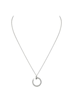 Cartier Dames Juste un Clou ketting van 18k witgoud met diamanten CRB3046900 in de kleur Witgoud