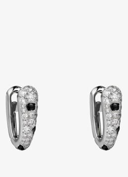 Cartier Dames Panthère de Cartier oorringen van 18 karaat witgoud met onyx en 1.36 ct diamant CRN8515155 in de kleur Witgoud