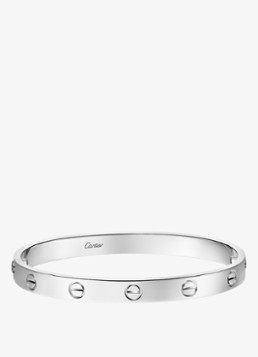 Cartier Dames LOVE armband, klassiek model van 18 karaat witgoud CRB60676 in de kleur Witgoud