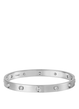 Cartier Dames LOVE bangle van 18 karaat witgoud met diamanten CRB6070400 in de kleur Witgoud
