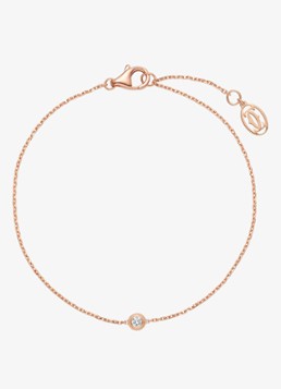 Cartier Dames Cartier d'Amour armband, medium model van 18 karaat roségoud met 0.13 ct diamant CRB60630 in de kleur Roségoud
