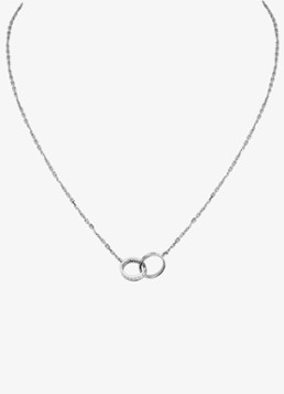 Cartier Dames LOVE ketting van 18 karaat witgoud met 0.22 ct diamant CRB7013700 in de kleur Witgoud