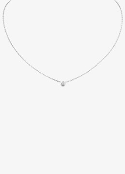 Cartier Dames Cartier d'Amour ketting, large model van 18 karaat witgoud met 0.19 ct diamant CRB72154 in de kleur Witgoud