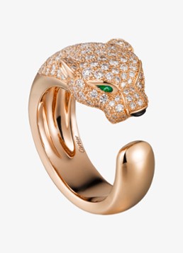 Cartier Dames Panthère de Cartier ring, middel model van 18 karaat roségoud met 1.15 ct diamant CRN4742200 in de kleur Roségoud
