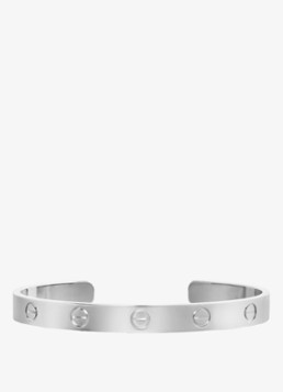 Cartier Dames LOVE bangle, open, klassiek model van 18 karaat witgoud CRB6032517 in de kleur Witgoud