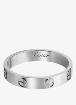 Cartier Heren LOVE trouwring van platina CRB40853 in de kleur Witgoud