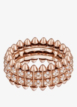 Cartier Dames Clash de Cartier ring van 18 karaat roségoud met diamant CRB42379 in de kleur Roségoud