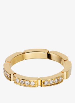 Cartier Dames Maillon Panthère trouwring van 18 karaat geelgoud met 0.15 ct diamant CRB4221100 in de kleur Geelgoud