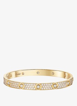 Cartier Dames LOVE armband, klassiek model van 18 karaat geelgoud met 4.04 ct diamant CRN6727317 in de kleur Geelgoud