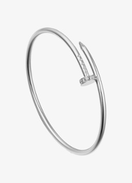 Cartier Dames Juste un Clou armband, klein model van 18 karaat witgoud met 0.18 ct diamant CRB6084017 in de kleur Witgoud